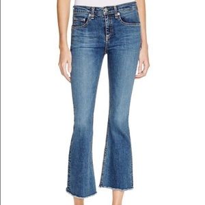 Rag & Bone Cropped Flare High Rise Jeans Size 27